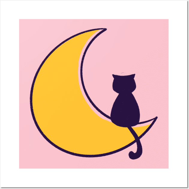 Lunar Cat Wall Art by Alexandra Franzese